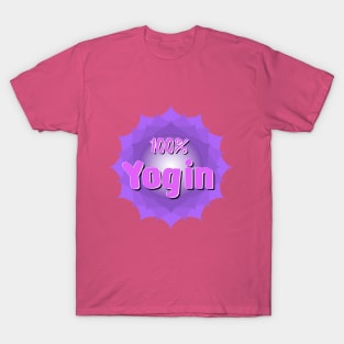 Yogin logo with violet mandala T-Shirt